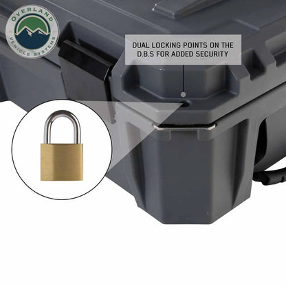 OVS D.B.S. - Dark Grey 169 QT Dry Box with Wheels, Drain, and Bottle Opener by OVS