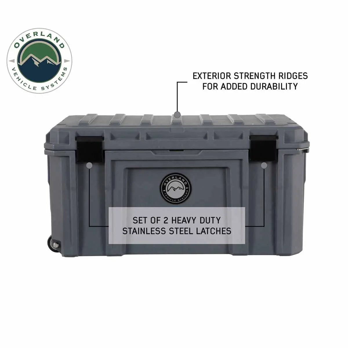 OVS D.B.S. - Dark Grey 169 QT Dry Box with Wheels, Drain, and Bottle Opener by OVS