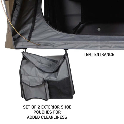 OVS HD Bushveld 4 - Cantilever Hard Shell Roof Top Tent4 Person, Grey Body & Green Rainfly by OVS