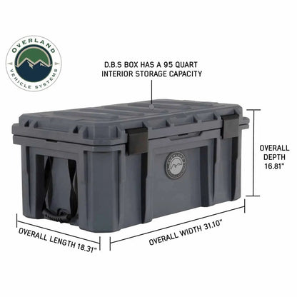 OVS D.B.S. - Dark Grey 95 QT Dry Box with Wheels, Drain, and Bottle Opener by OVS