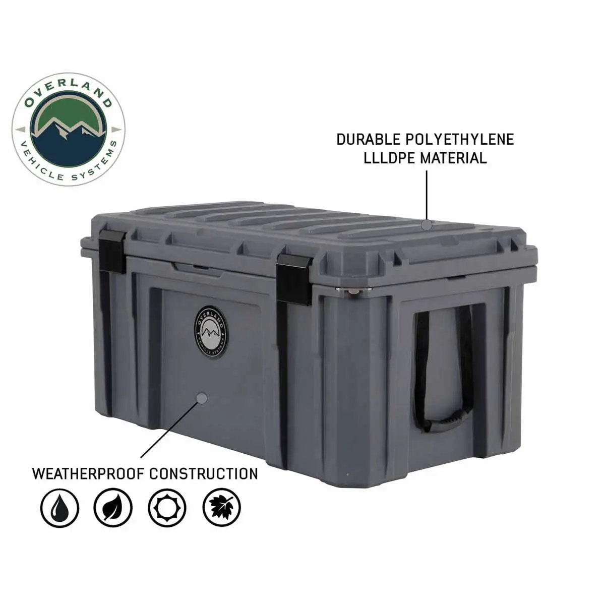 OVS D.B.S. - Dark Grey 169 QT Dry Box with Wheels, Drain, and Bottle Opener by OVS