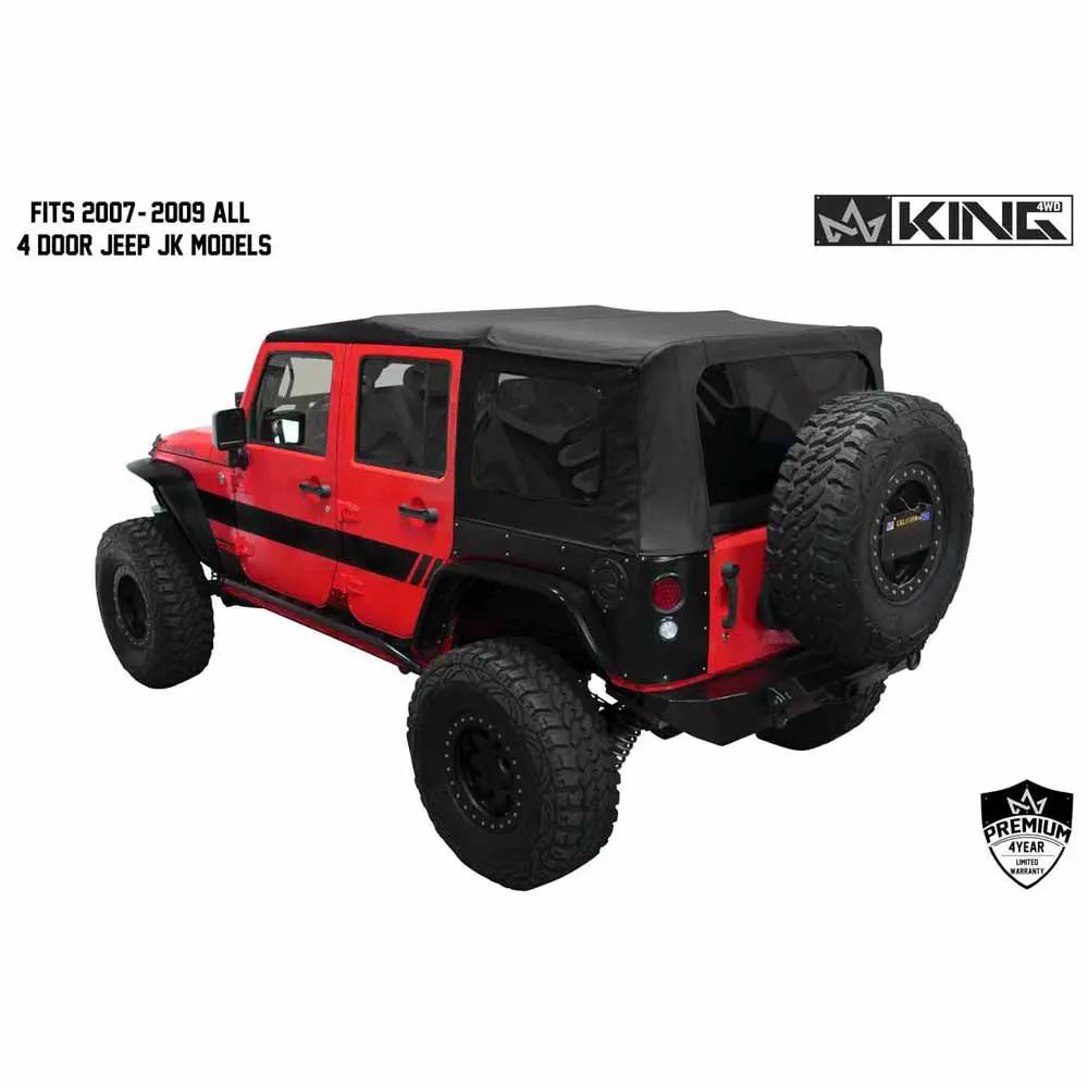King 4WD Replacement Soft Top - Black Diamond - JK 4 Door 2007-2009 by King 4WD