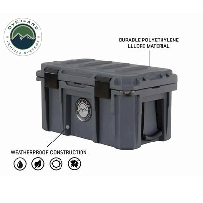 OVS D.B.S. - Dark Grey 53 QT Dry Box with Wheels, Drain, and Bottle Opener by OVS