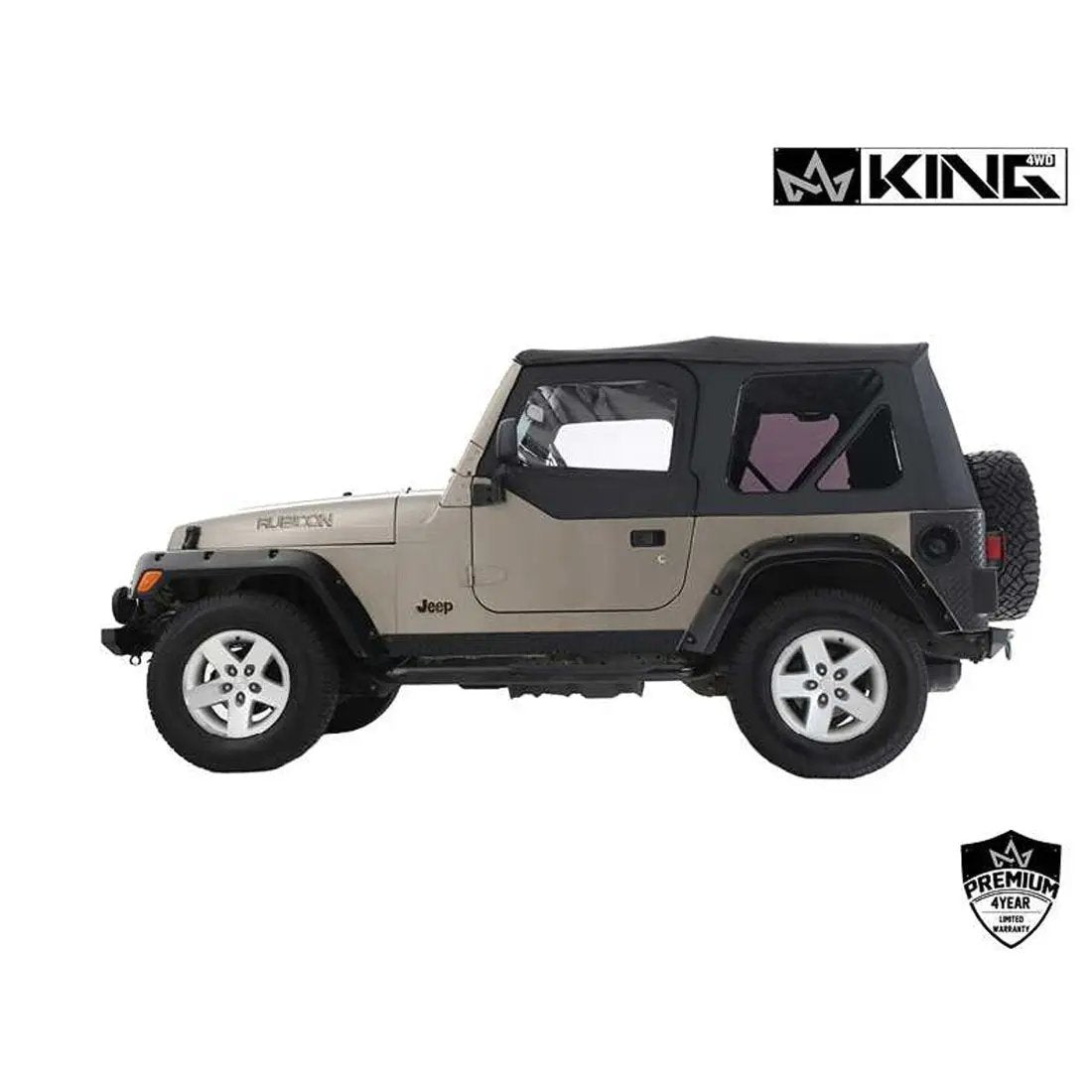 King 4WD Replacement Soft Top With Upper Doors - Black Diamond - TJ by King 4WD