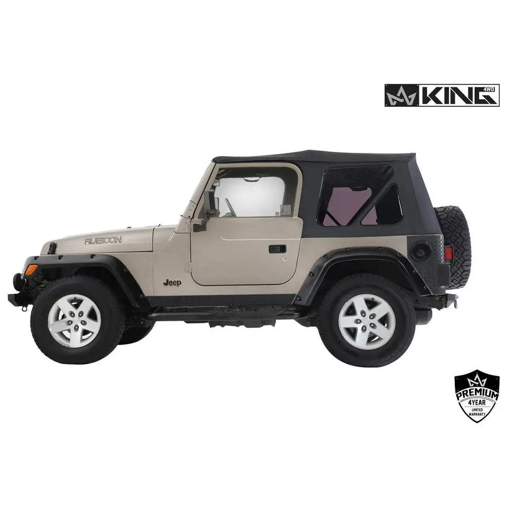 King 4WD Replacement Soft Top Without Upper Doors - Black Diamond - TJ by King 4WD