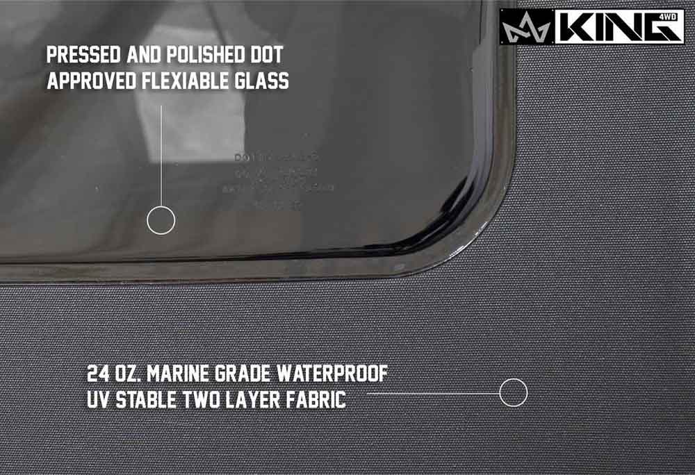 King 4WD Replacement Soft Top - Black Diamond - JK 4 Door 2007-2009 by King 4WD