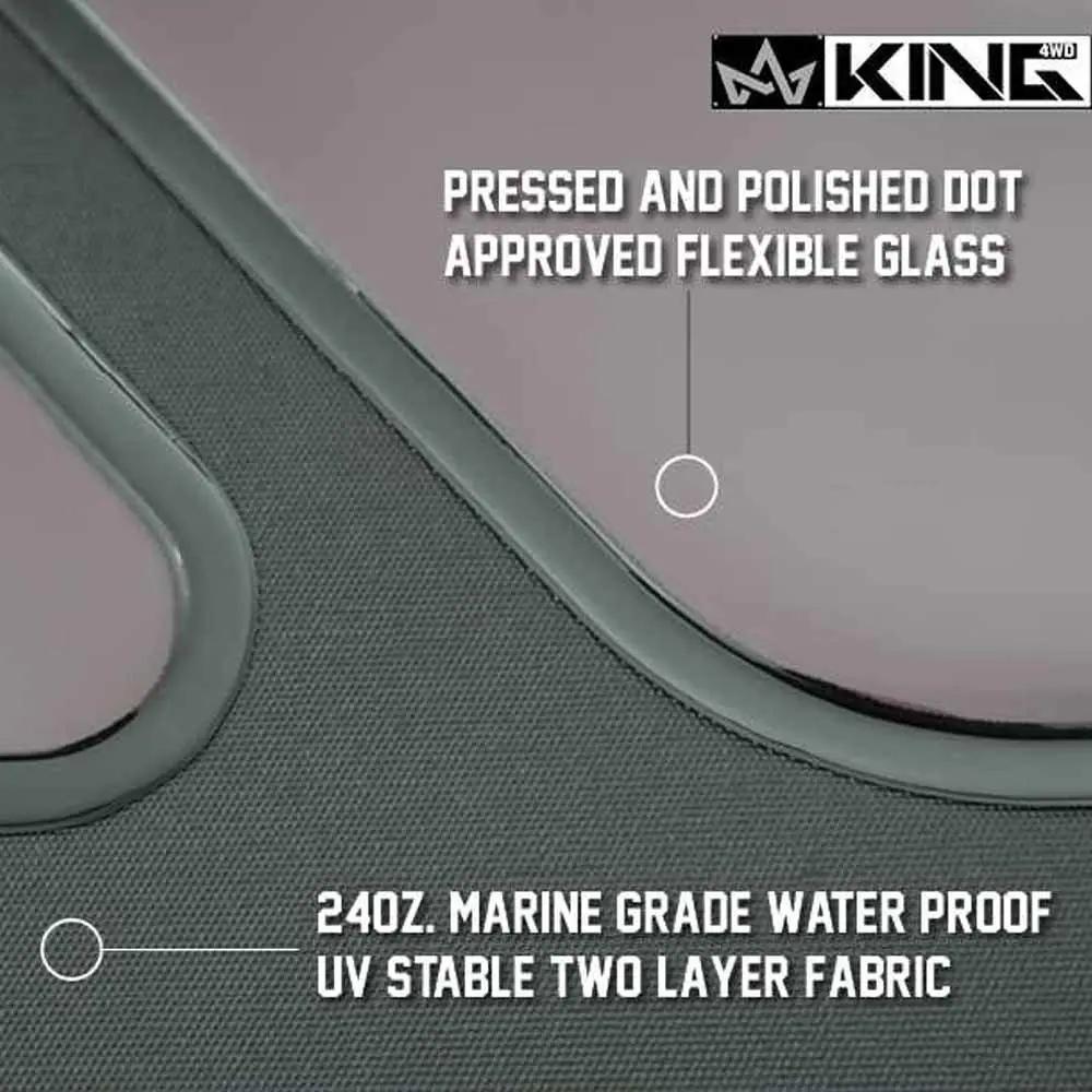 King 4WD Replacement Soft Top Without Upper Doors - Black Diamond - TJ by King 4WD