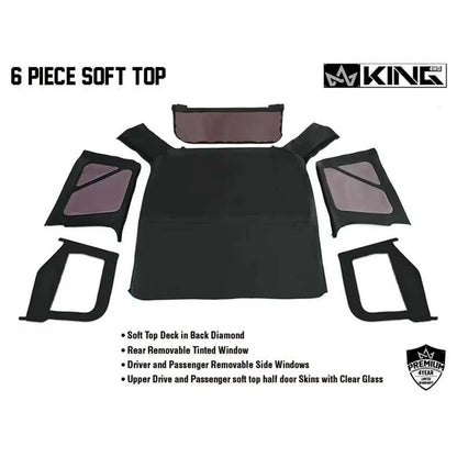 King 4WD Replacement Soft Top With Upper Doors - Black Diamond - TJ by King 4WD