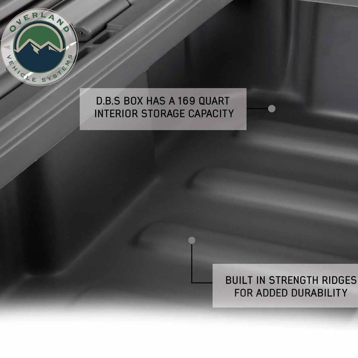 OVS D.B.S. - Dark Grey 169 QT Dry Box with Wheels, Drain, and Bottle Opener by OVS