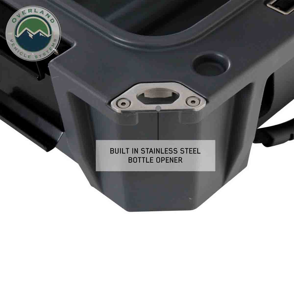 OVS D.B.S. - Dark Grey 53 QT Dry Box with Wheels, Drain, and Bottle Opener by OVS