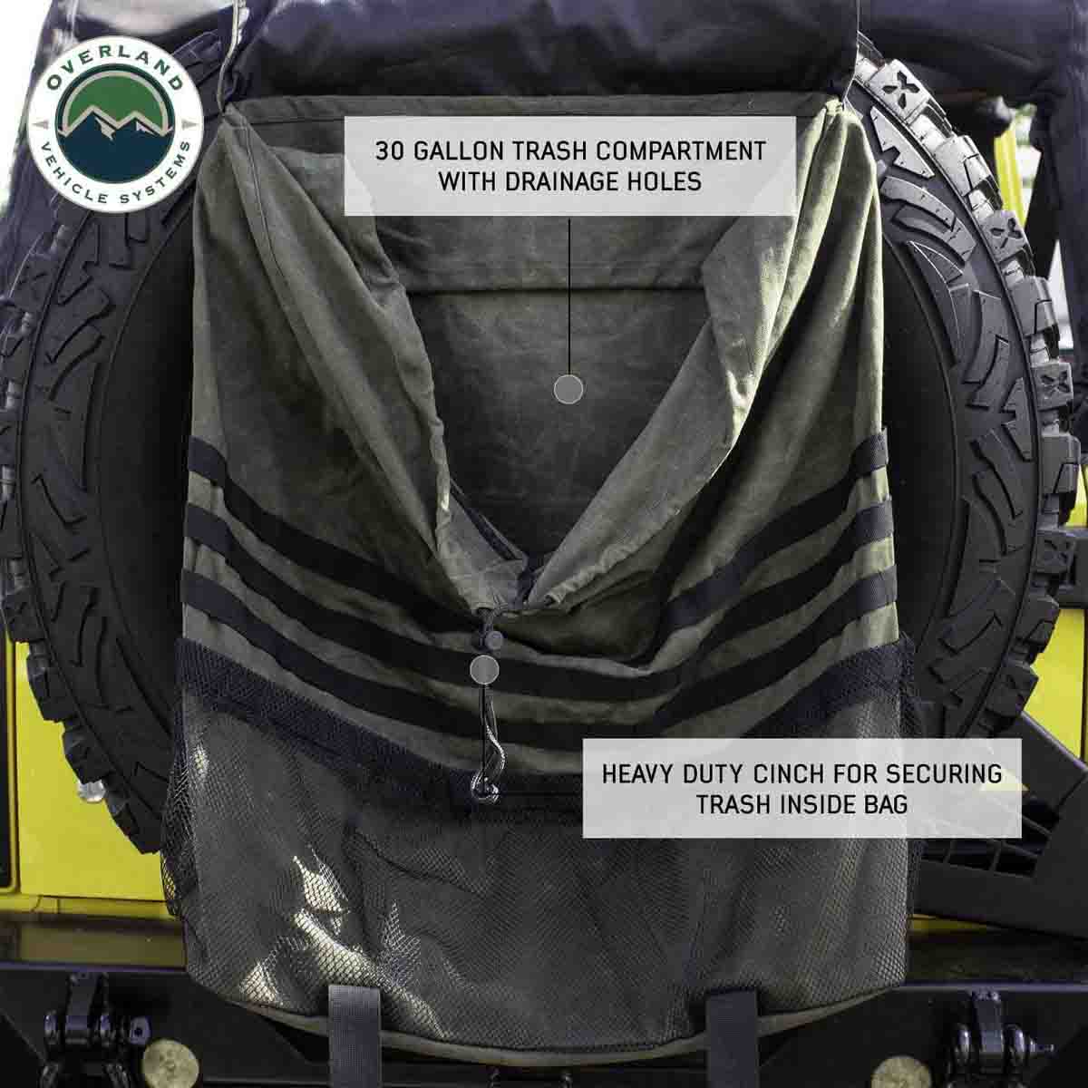OVS Extra Large Trash Bag Tire Mount - #16 Waxed Canvas by OVS