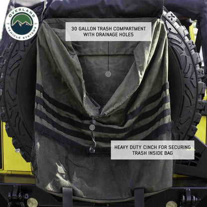 OVS Extra Large Trash Bag Tire Mount - #16 Waxed Canvas by OVS