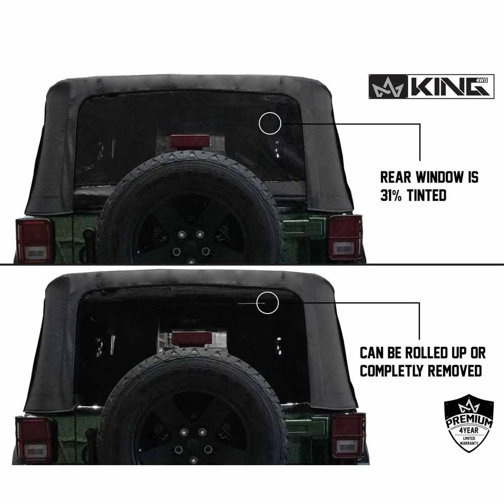 King 4WD Replacement Soft Top - Black Diamond - JK 2 Door 2007-2009 by King 4WD