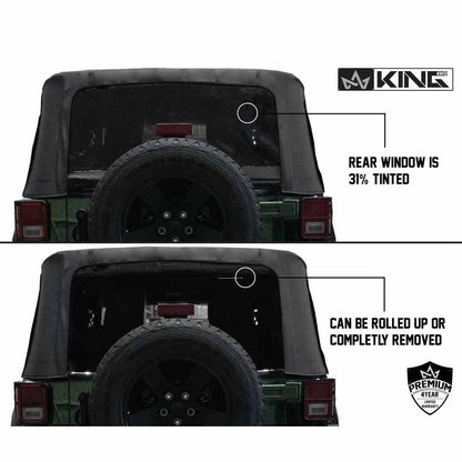 King 4WD Replacement Soft Top - Black Diamond - JK 2 Door 2007-2009 by King 4WD