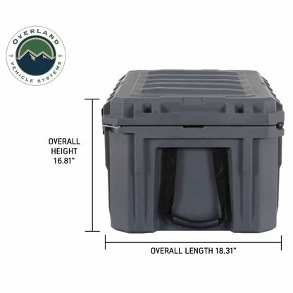 OVS D.B.S. - Dark Grey 95 QT Dry Box with Wheels, Drain, and Bottle Opener by OVS