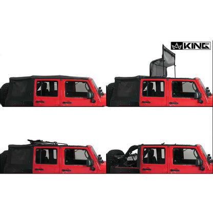 King 4WD Replacement Soft Top - Black Diamond - JK 4 Door 2007-2009 by King 4WD