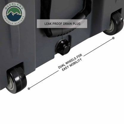OVS D.B.S. - Dark Grey 169 QT Dry Box with Wheels, Drain, and Bottle Opener by OVS