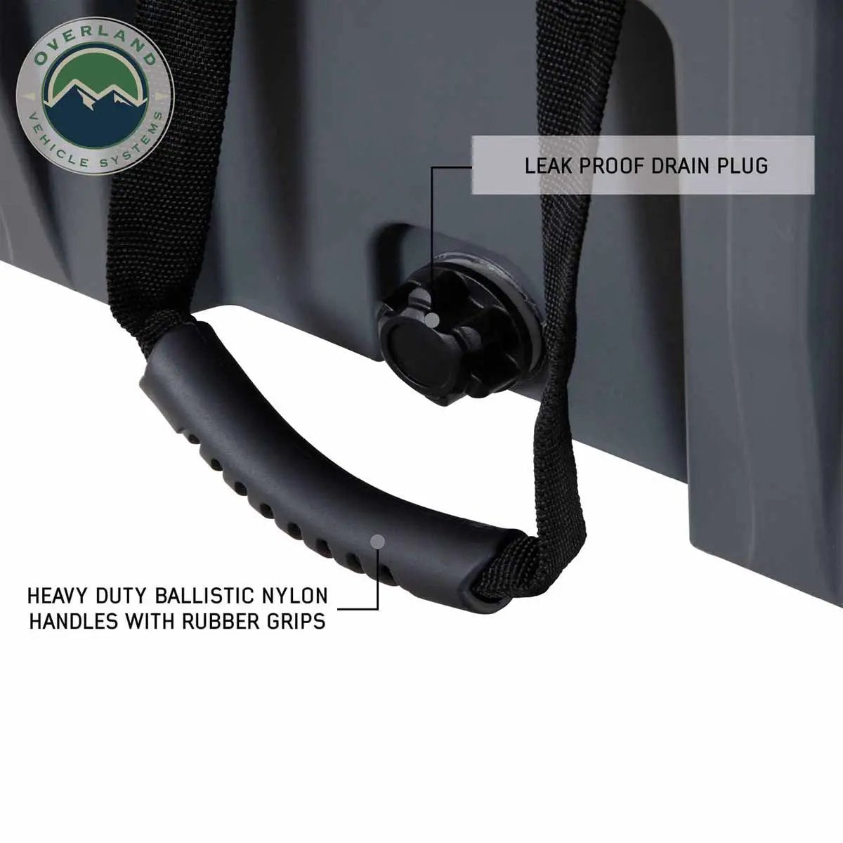 OVS D.B.S. - Dark Grey 53 QT Dry Box with Wheels, Drain, and Bottle Opener by OVS