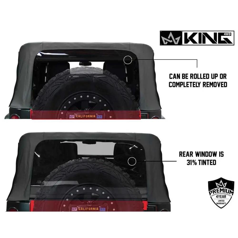 King 4WD Replacement Soft Top - Black Diamond - JK 4 Door 2007-2009 by King 4WD