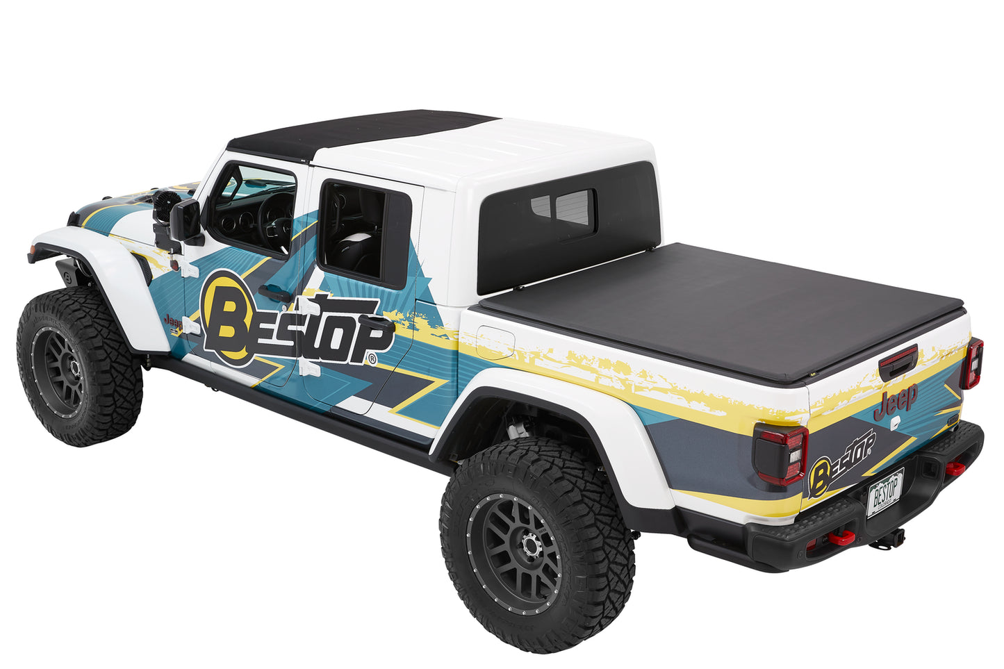 Bestop EZ-Fold Soft Tonneau - '20-26 Gladiator; For 5 ft. bed (Premium Black Twill)