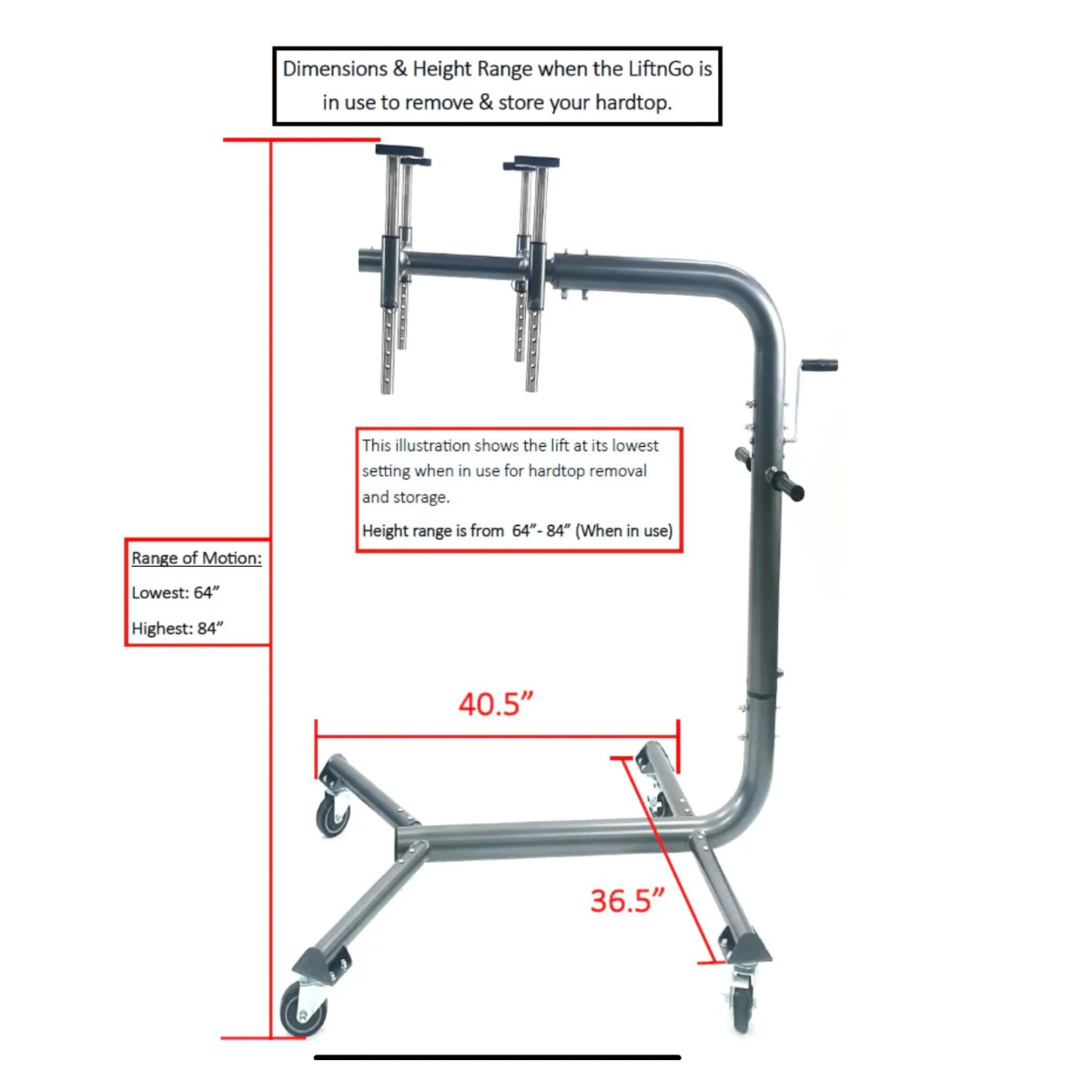Bestop LIFTnGO(TM) - Hardtop Removal Tool and Storage Device for Jeep Wrangler & Ford(R) Bronco 4-Door