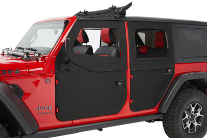 Bestop Full Fabric Doors - Jeep '20-26 Gladiator / '18-26 Wrangler JL (Rear; Black Twill)