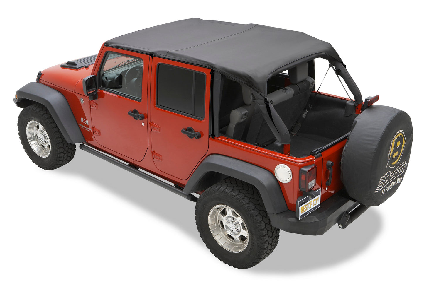 Bestop Header Safari Bikini - Jeep '10-18 Wrangler JK 4-Door (Black Diamond)