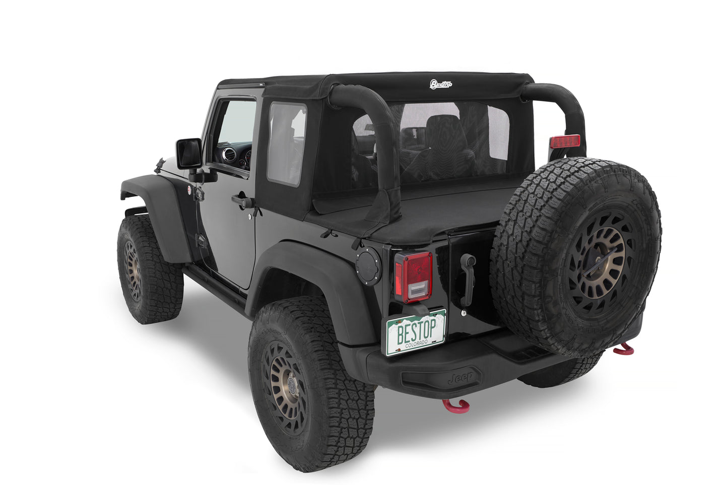Bestop Halftop Soft Top - Jeep '07-18 Wrangler JK 2-Door (Premium Black Twill)