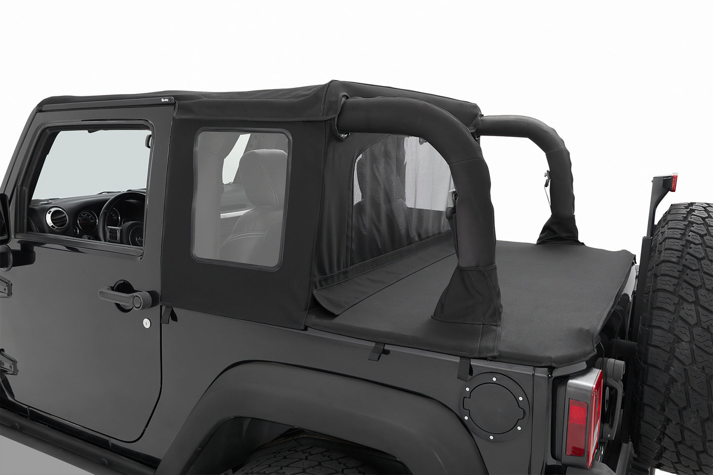 Bestop Halftop Soft Top - Jeep '07-18 Wrangler JK 2-Door (Premium Black Twill)