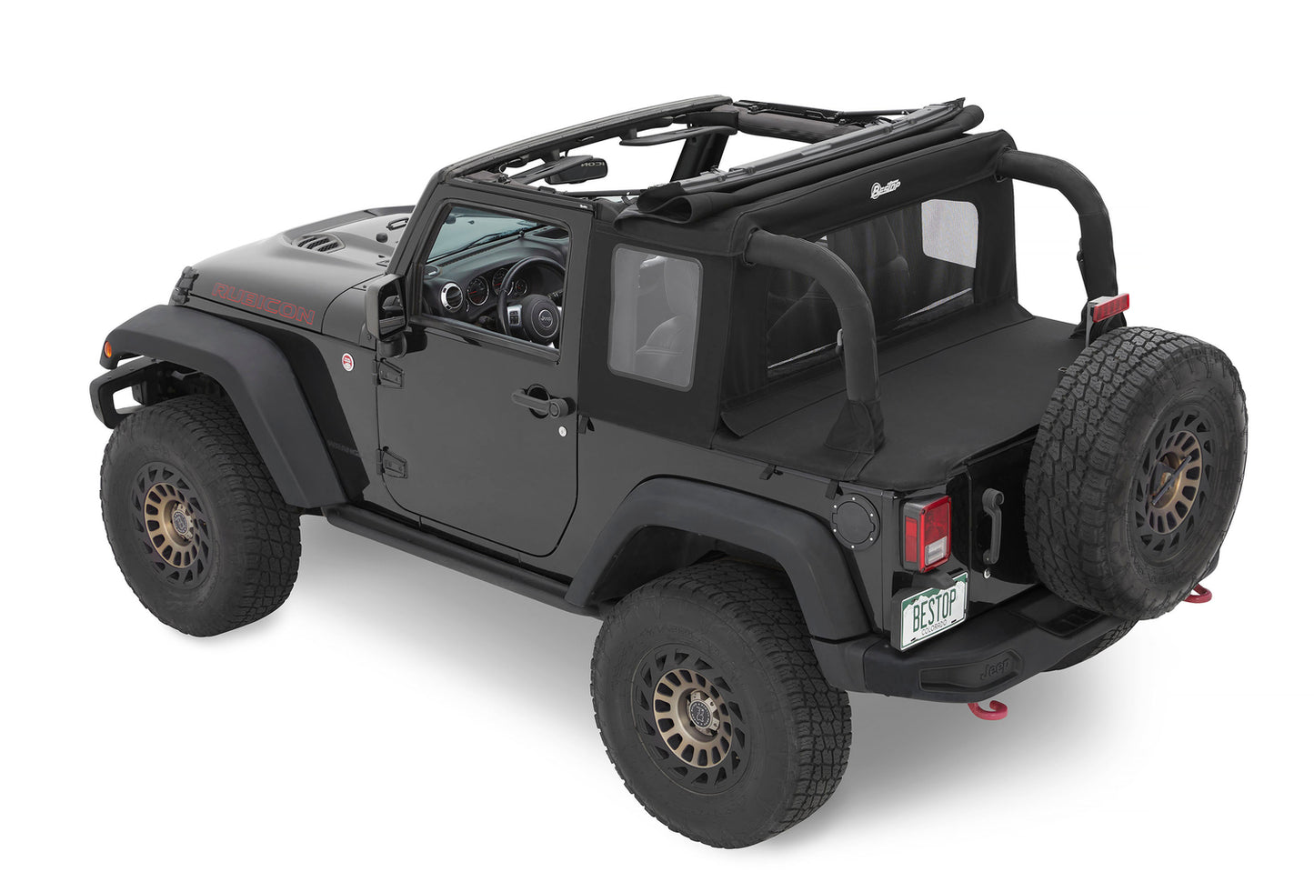 Bestop Halftop Soft Top - Jeep '07-18 Wrangler JK 2-Door (Premium Black Twill)