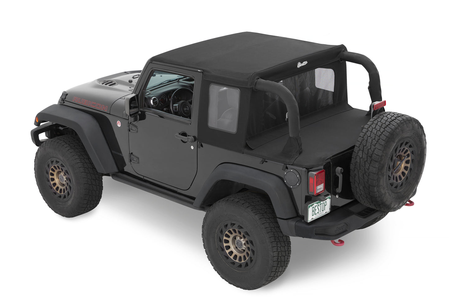 Bestop Halftop Soft Top - Jeep '07-18 Wrangler JK 2-Door (Premium Black Twill)