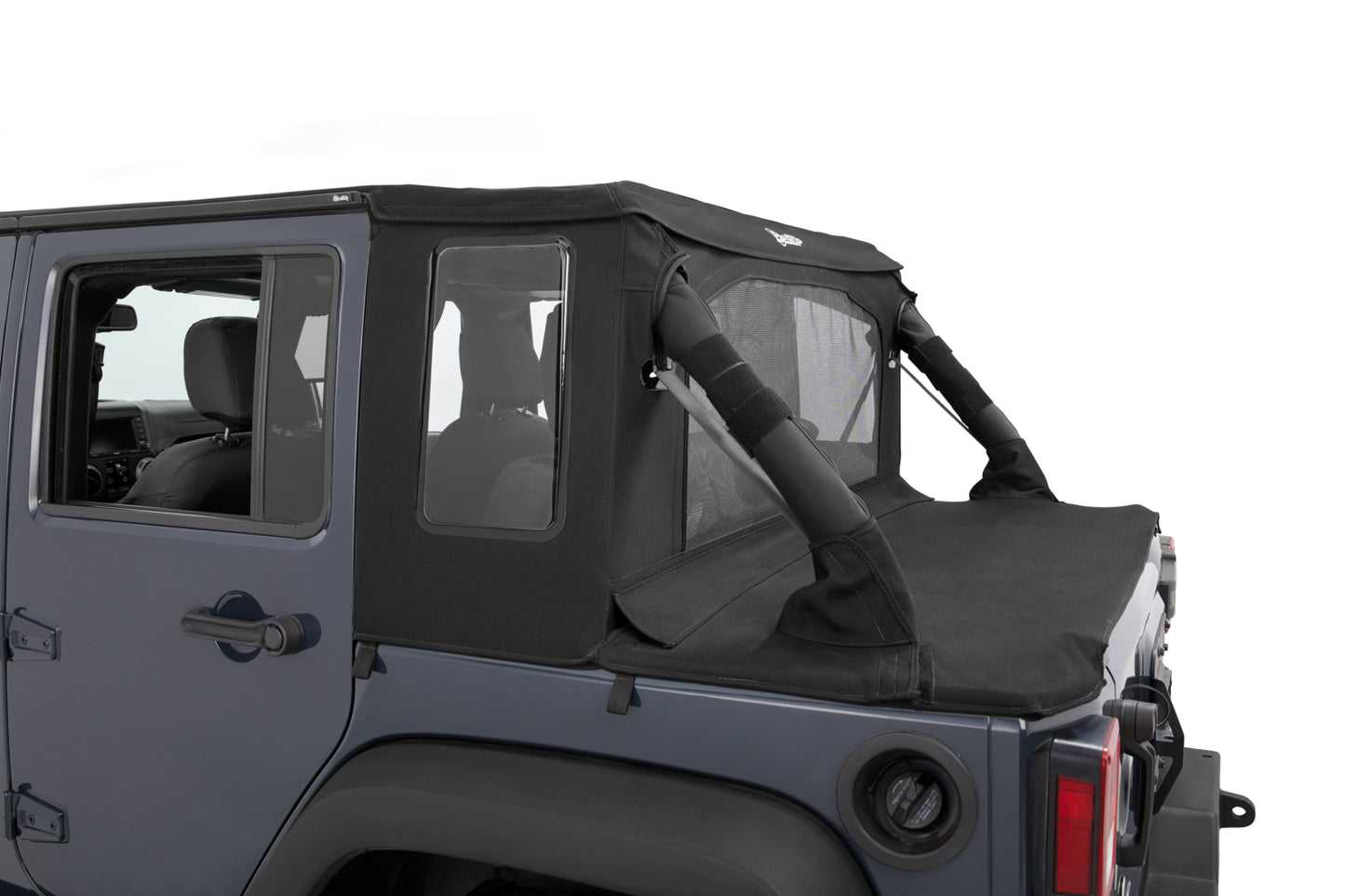 Bestop Halftop Soft Top - Jeep '07-18 Wrangler JK 4-Door (Premium Black Twill)