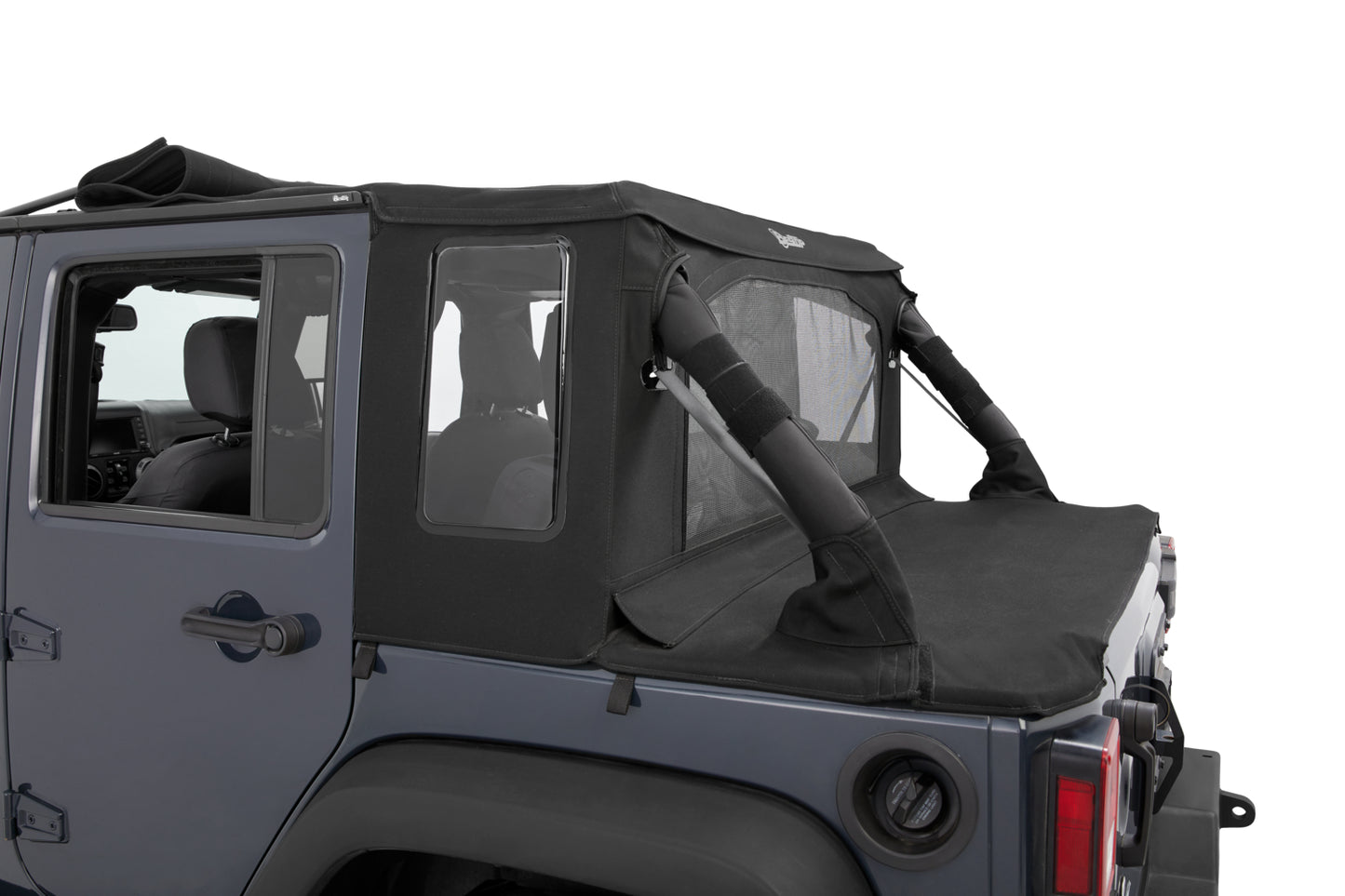 Bestop Halftop Soft Top - Jeep '07-18 Wrangler JK 4-Door (Premium Black Twill)
