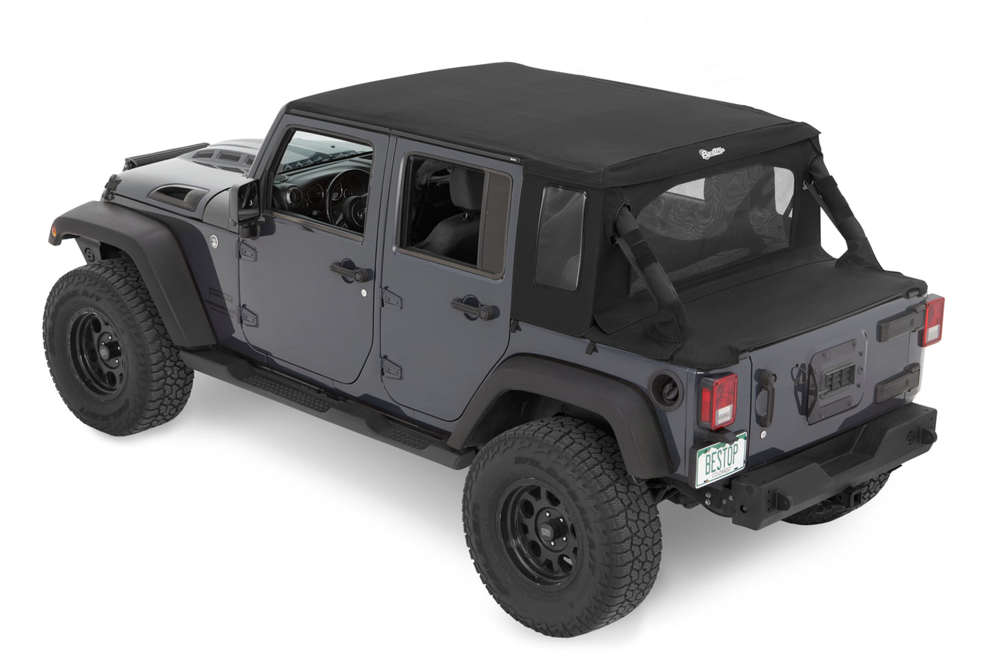 Bestop Halftop Soft Top - Jeep '07-18 Wrangler JK 4-Door (Black Diamond)