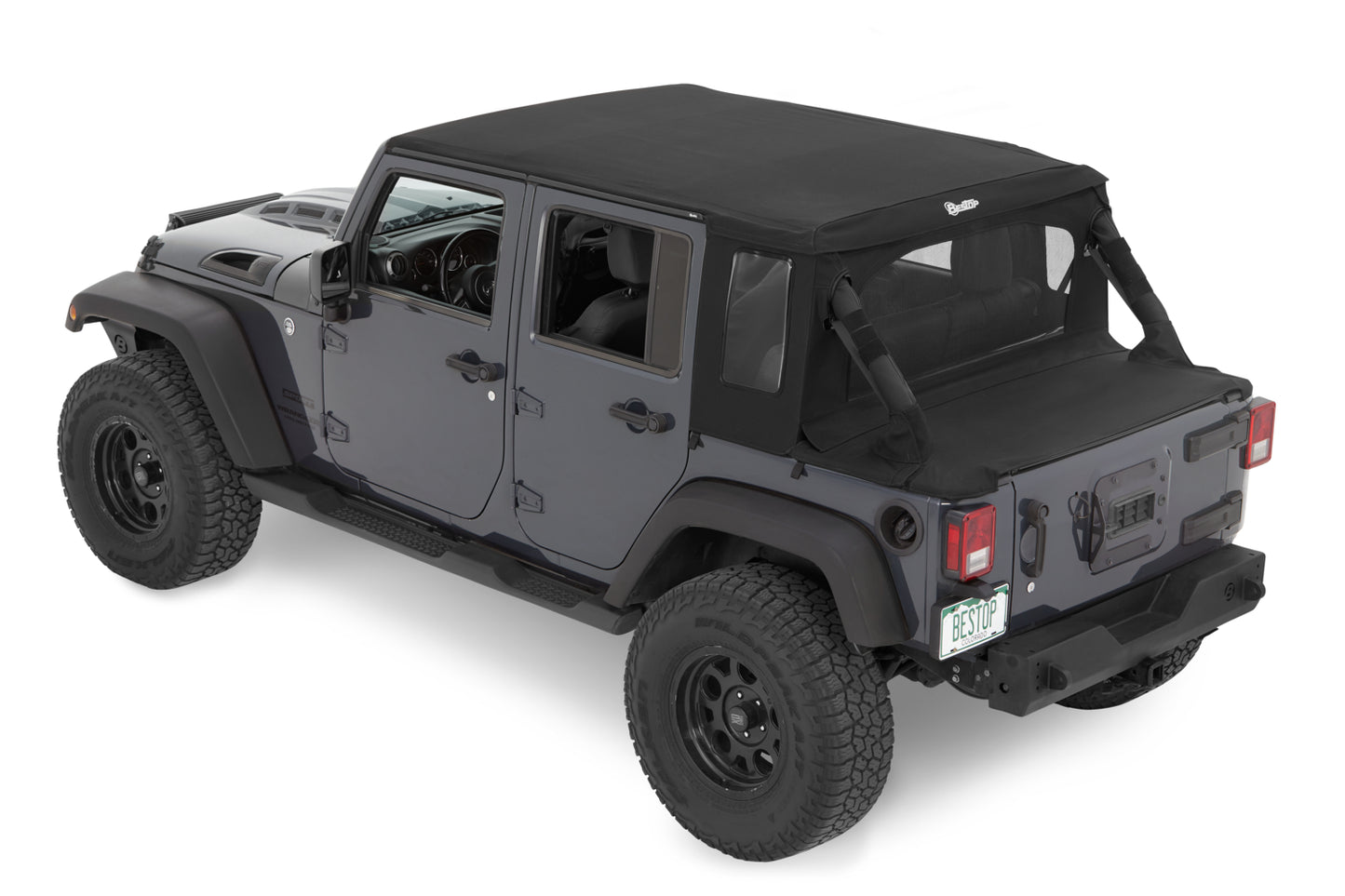 Bestop Halftop Soft Top - Jeep '07-18 Wrangler JK 4-Door (Black Diamond)