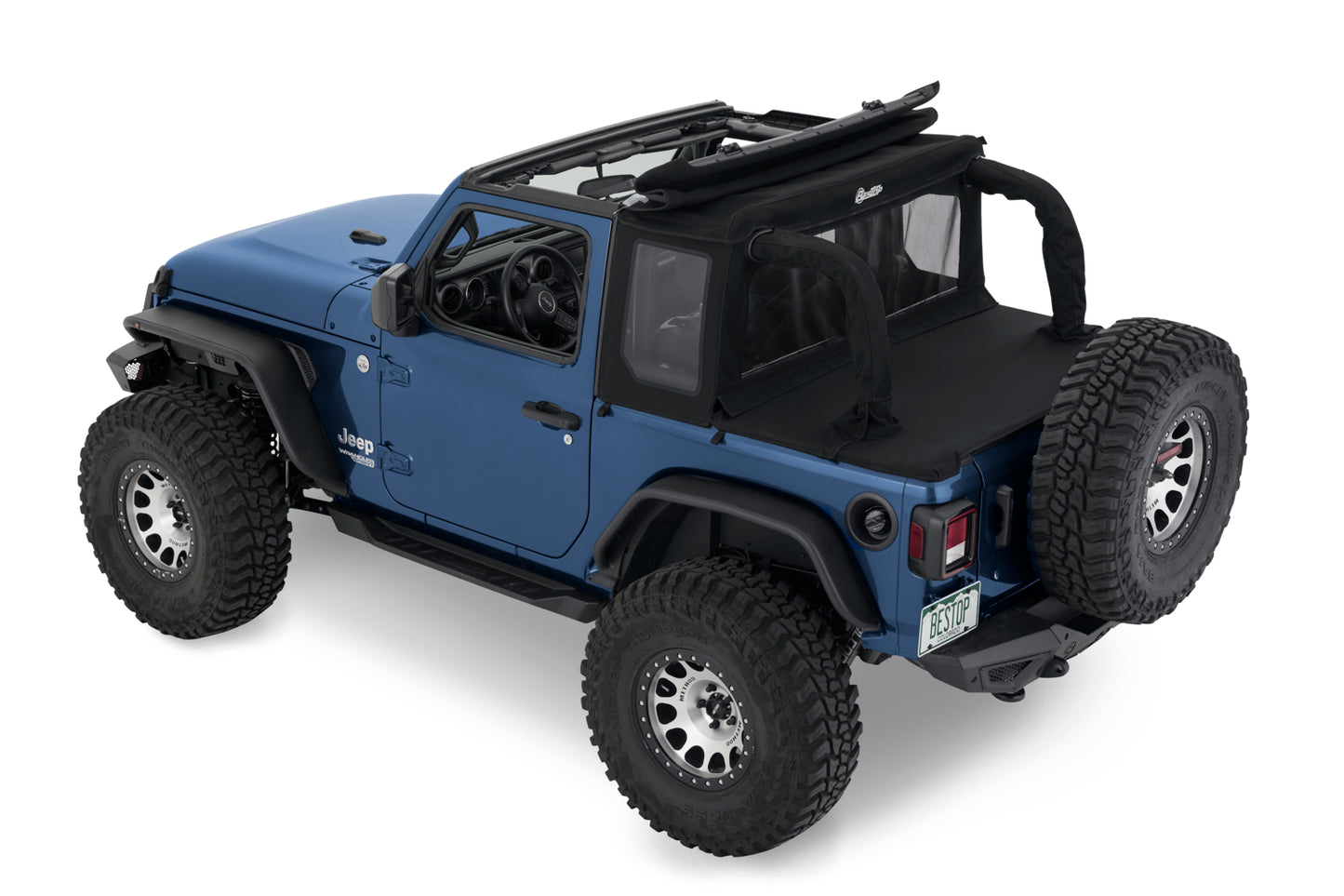 Bestop Halftop Soft Top - Jeep '18-2023 Wrangler JL 2-Door (Premium Black Twill)