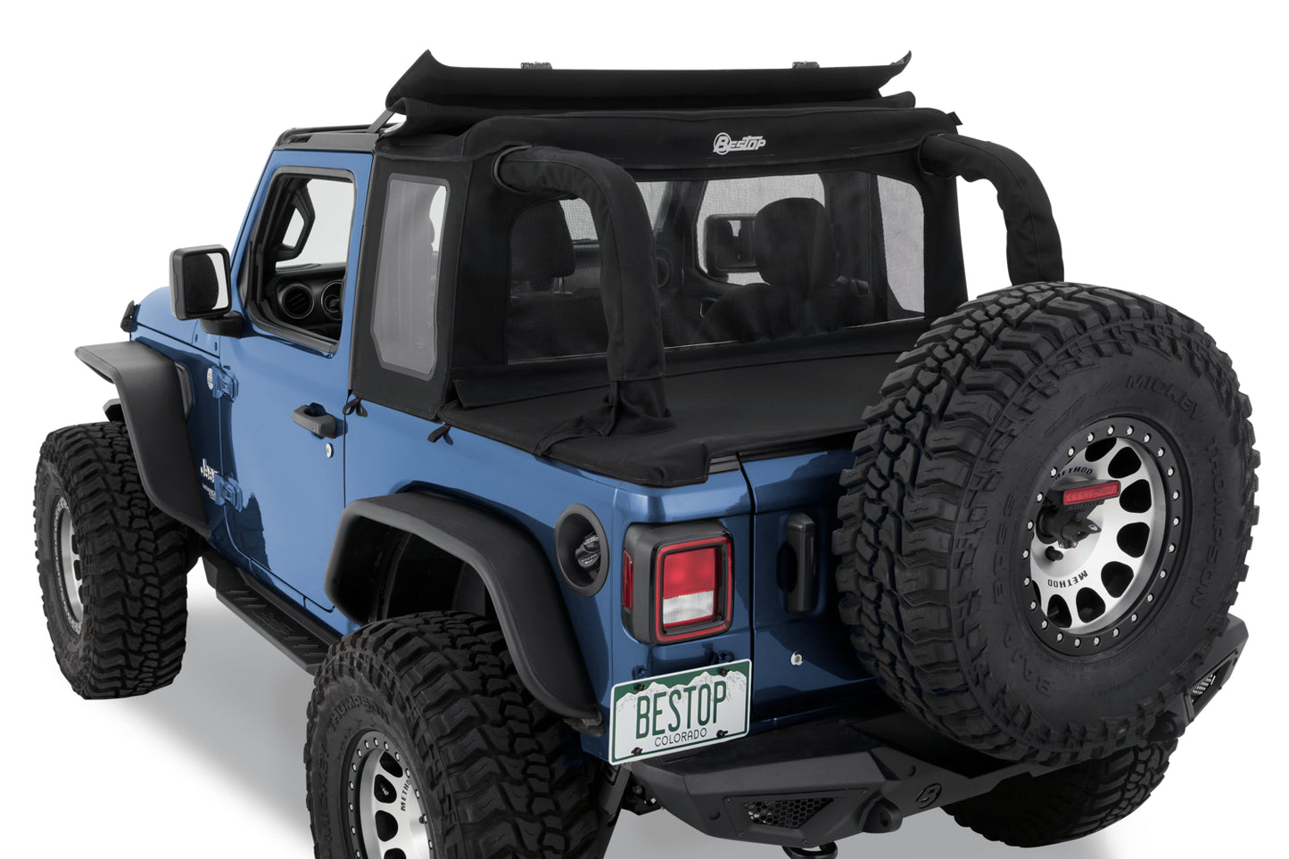 Bestop Halftop Soft Top - Jeep '18-2023 Wrangler JL 2-Door (Premium Black Twill)