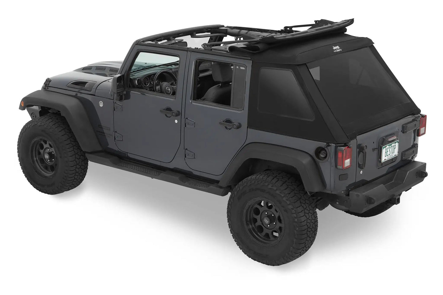 Bestop JEEP(R) Trektop Glide - Jeep '07-18 Wrangler JK 4-Door (Black Diamond) by Bestop