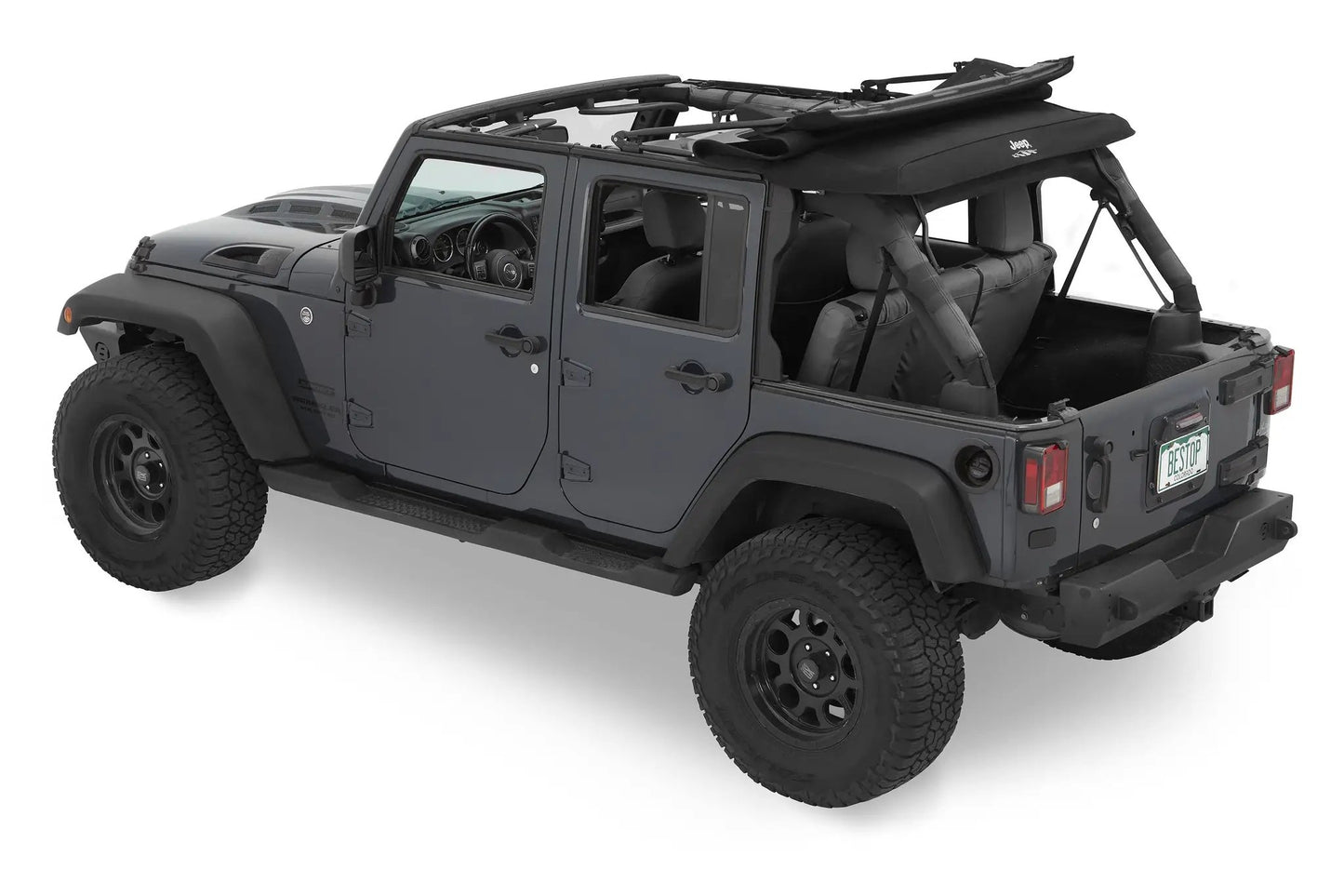 Bestop JEEP(R) Trektop Glide - Jeep '07-18 Wrangler JK 4-Door (Black Diamond) by Bestop