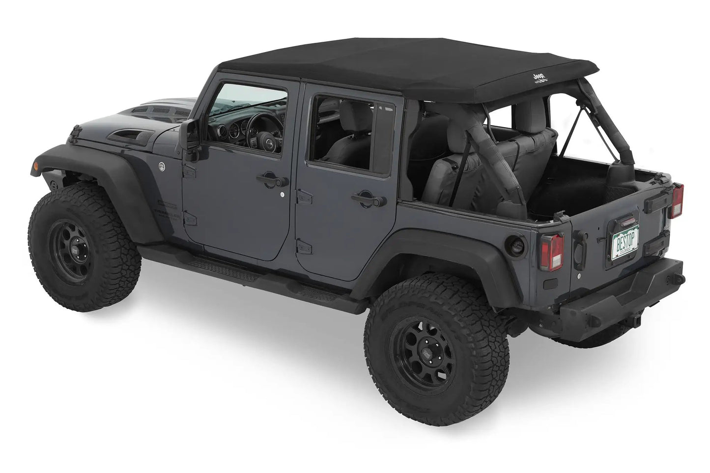 Bestop JEEP(R) Trektop Glide - Jeep '07-18 Wrangler JK 4-Door (Black Diamond) by Bestop