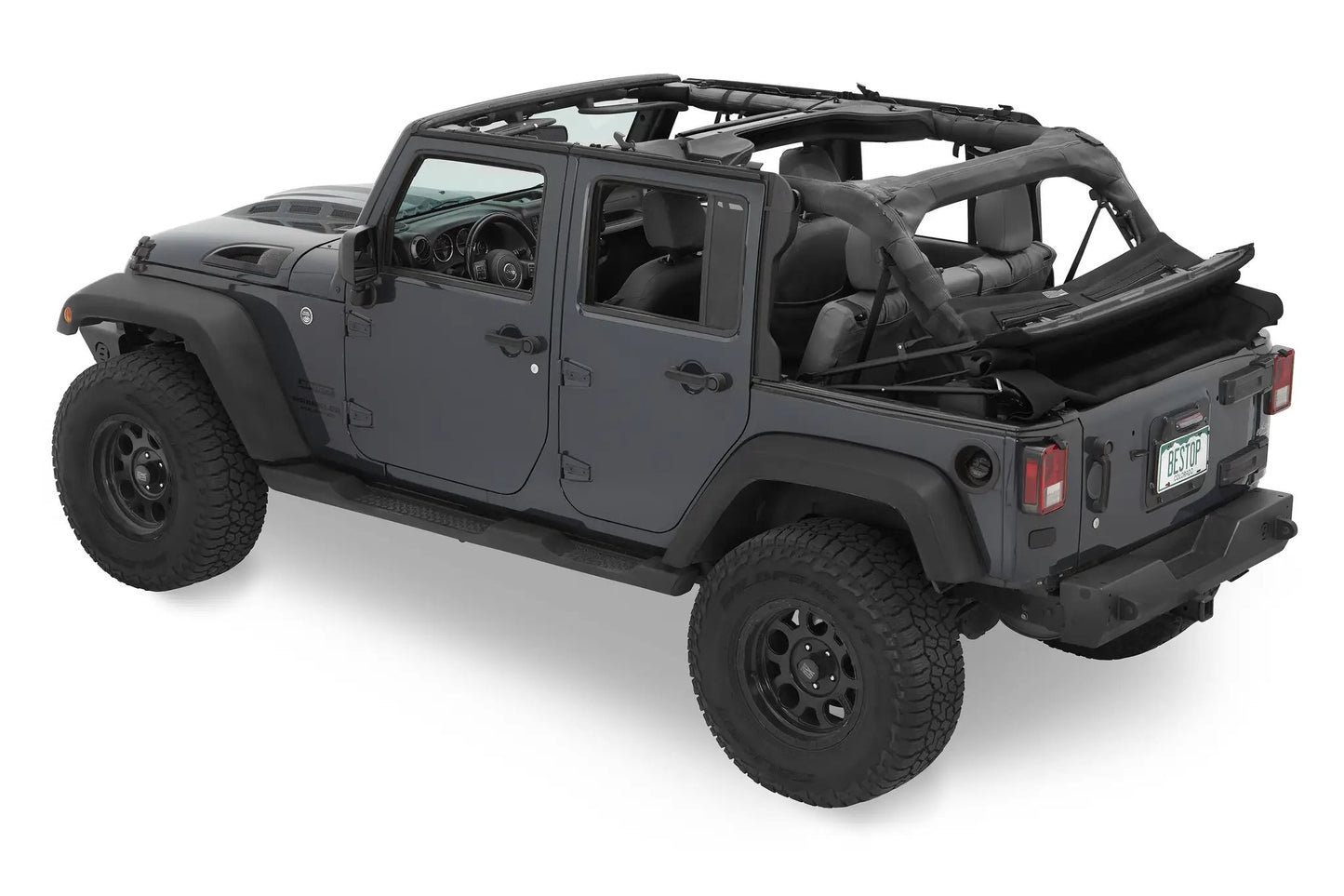 Bestop JEEP(R) Trektop Glide - Jeep '07-18 Wrangler JK 4-Door (Black Diamond) by Bestop