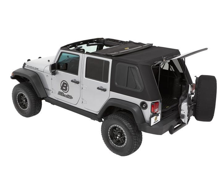 Bestop Trektop Pro - Jeep '07-18 Wrangler JK 4-Door (Premium Black Twill)