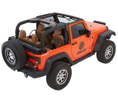 Bestop Trektop Glide - Jeep '07-18 Wrangler JK 2-Door (Black Diamond)
