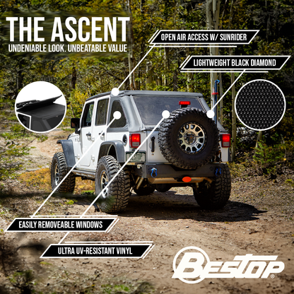 Bestop Ascent - Jeep '07-18 Wrangler JK 4-Door (Black Diamond)