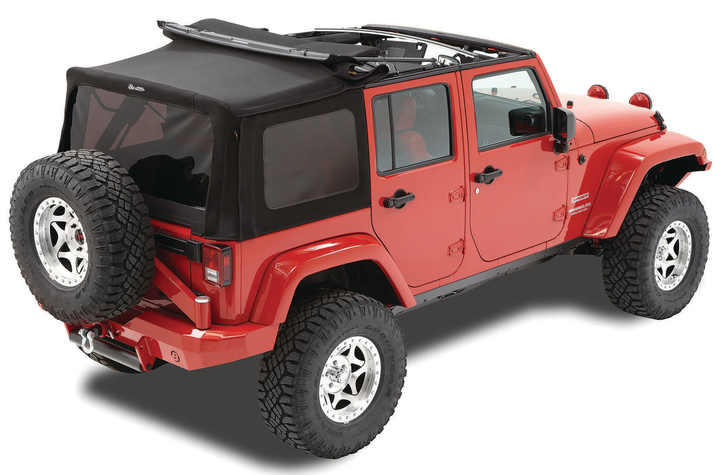 Bestop Replace-A-Top For OEM - Jeep '10-18 Wrangler JK 4-Door (Premium Black Twill; Tinted Windows; No Door Skins Included)