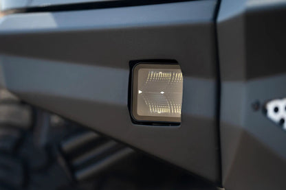 DV8 Offroad The BE3EW40W is a 3in. cube light from the Elite Series lights. Offering a flood beam pattern, the 3in. cube light offers a 4,800 lumen output, a bezel-less IP-68 lens, indirect reflectors, small heat fins & pedestal or side mount options by DV8 Offroad