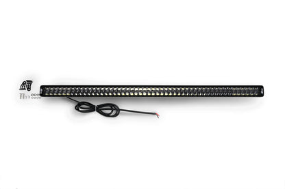 DV8 Offroad The BE52EW500W is a 52in. light bar from the Elite Series lights. Offering a combo light pattern of flood & spot, the 52in. light bar offers a 42,000 lumen output, a bezel-less IP-68 lens, indirect reflectors, small heat fins & side mounts. by DV8 Offroad