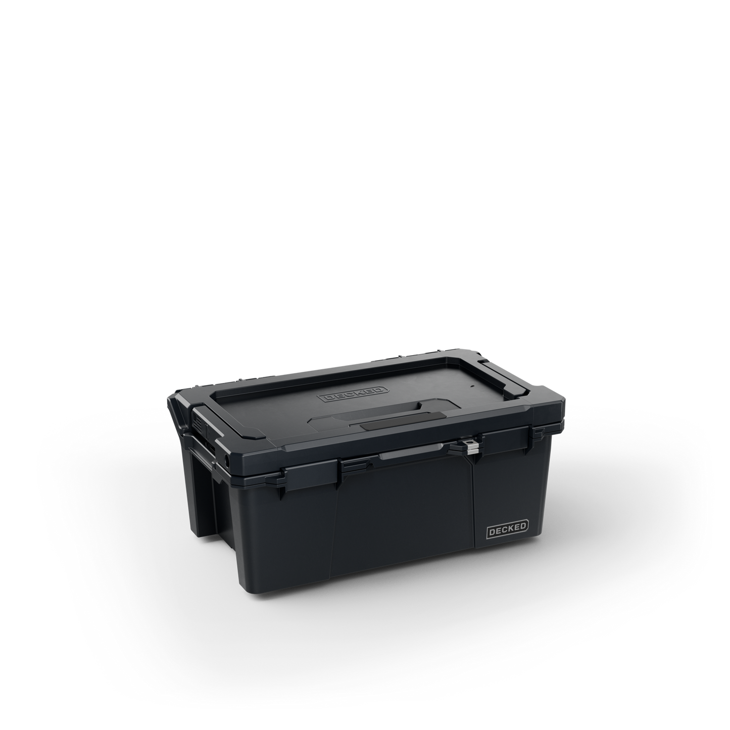 DECKED Sixer 16 Case - Includes one (1) weatherproof 16-liter latching case and one (1) Cargo Tray - In Black with black latches by DECKED