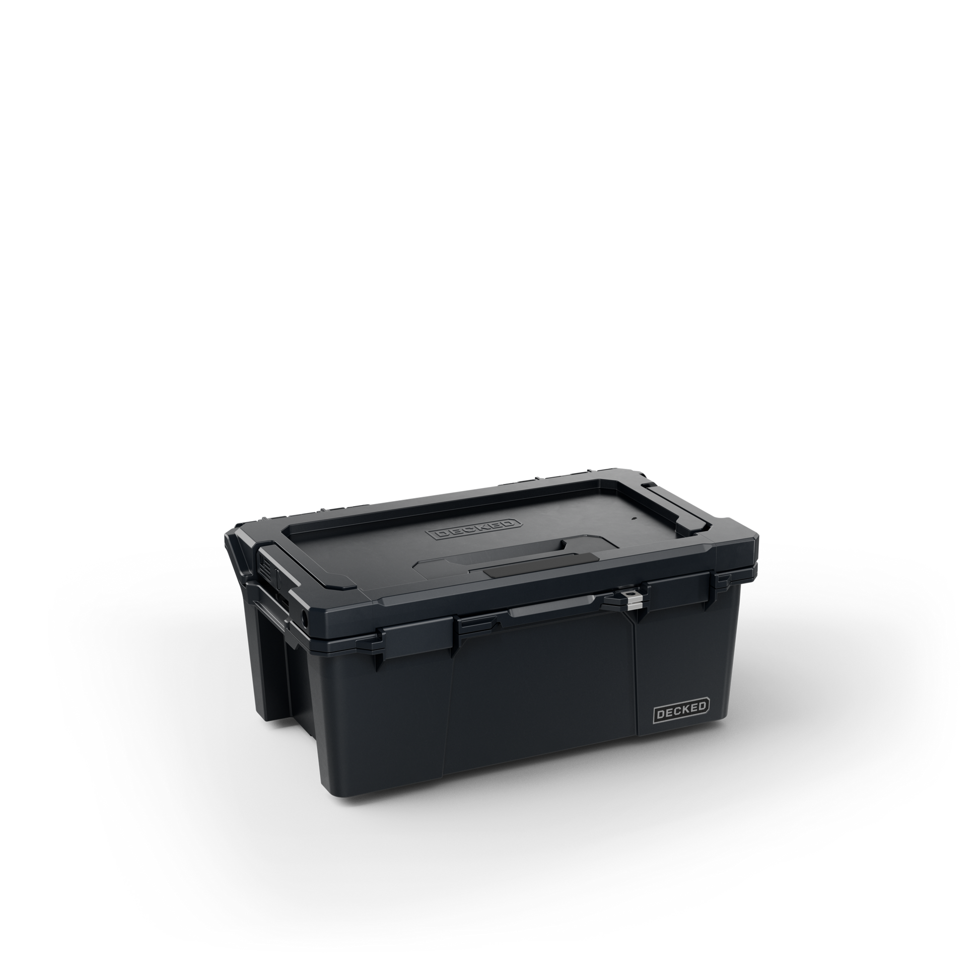 DECKED Sixer 16 Case - Includes one (1) weatherproof 16-liter latching case and one (1) Cargo Tray - In Black with black latches by DECKED
