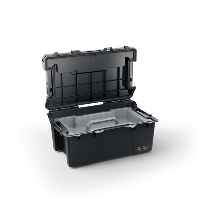 DECKED Sixer 16 Case - Includes one (1) weatherproof 16-liter latching case and one (1) Cargo Tray - In Black with black latches by DECKED